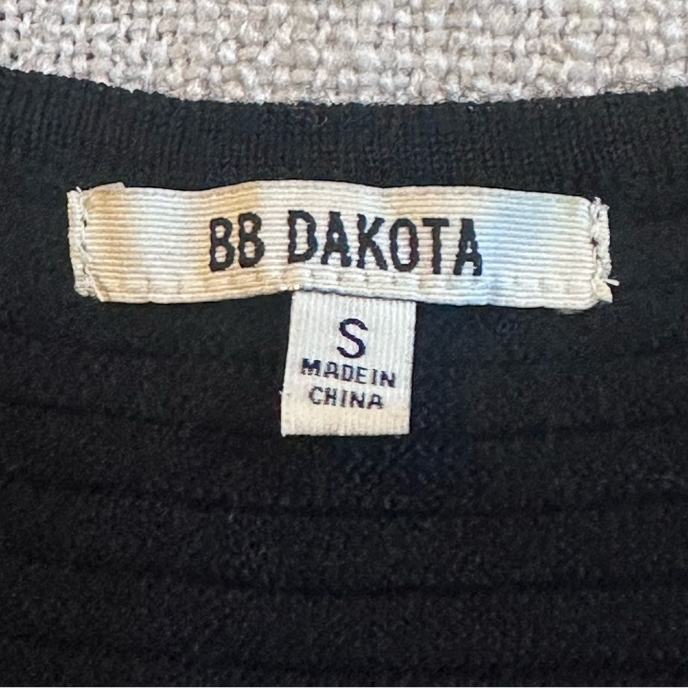 STEVE MADDEN BB DAKOTA Black Wool Blend Sleeveless Dress Stretch Ribbed Womens S - Picture 5 of 10